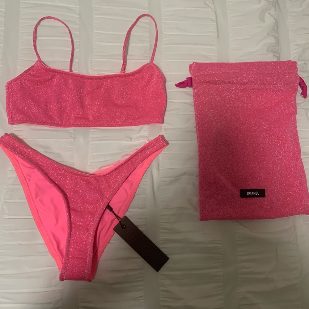 Neon pink glittery bikini - authentic TRIANGL